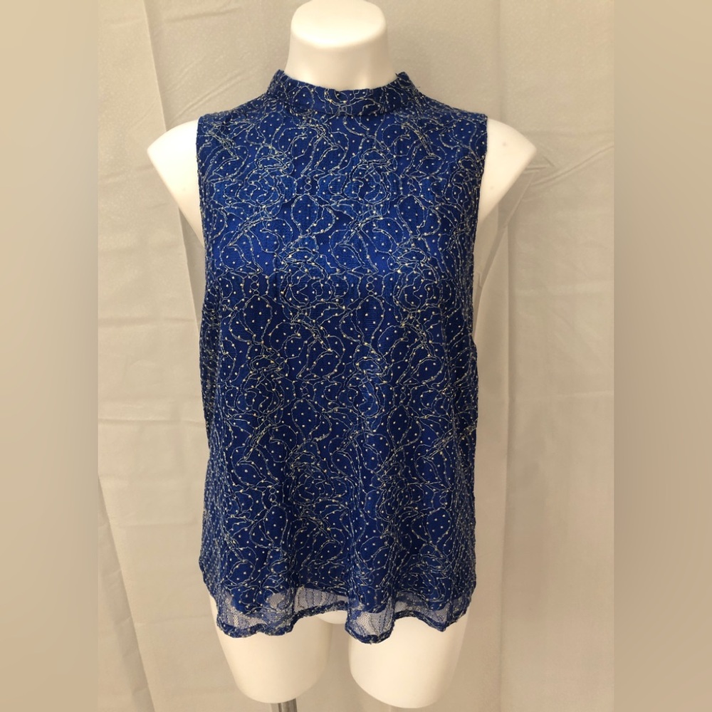 Anthropologie Sunday in Brooklyn S Blue Beaded Top